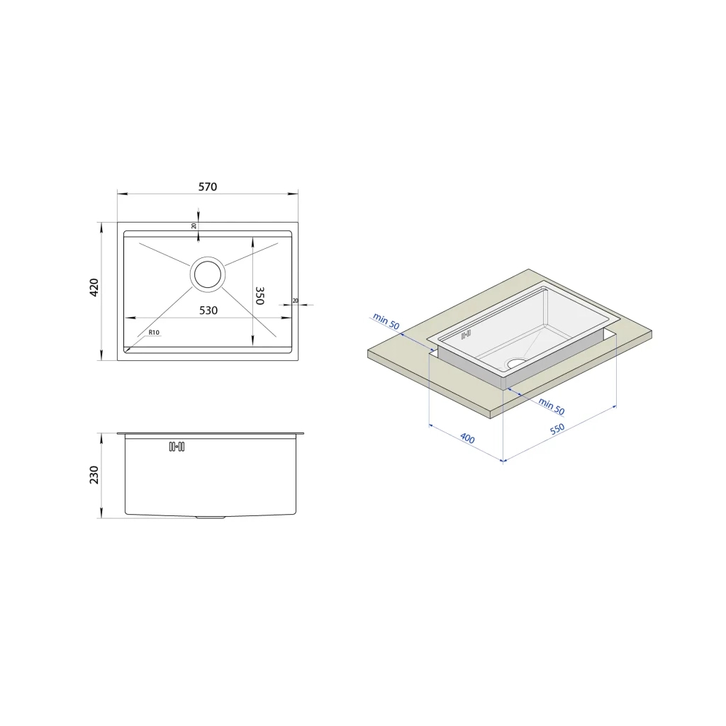 Мийка кухонна Nett NB-5742 (042625) - зображення 5