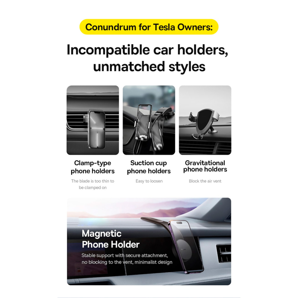 Універсальний автотримач Baseus C02 Magnetic Phone Holder Cluster Black (SUCC000201) - зображення 10