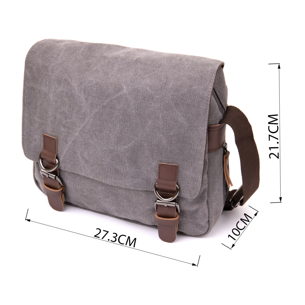 Сумка Vintage Текстильна Сіра (20605) - зображення 3