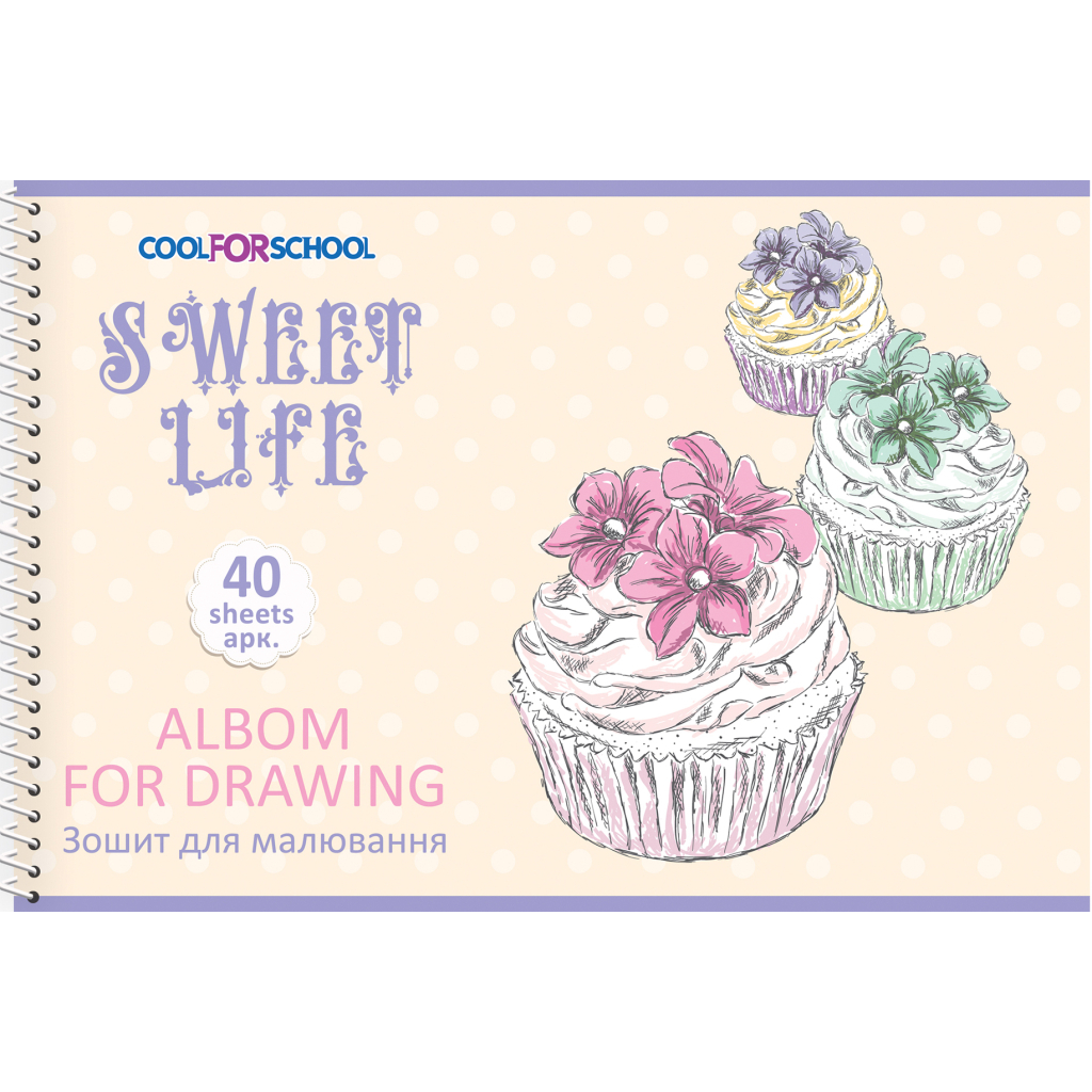 Альбом для малювання Cool For School на пружині 40 аркушів (CF60904-09) - зображення 1