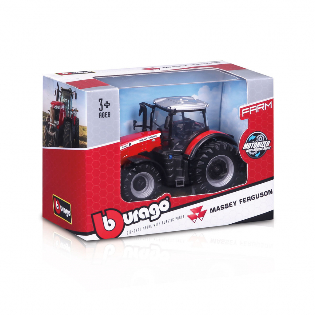 Спецтехніка Bburago Трактор Massey Ferguson 8740S 10 см (18-31613) - зображення 4