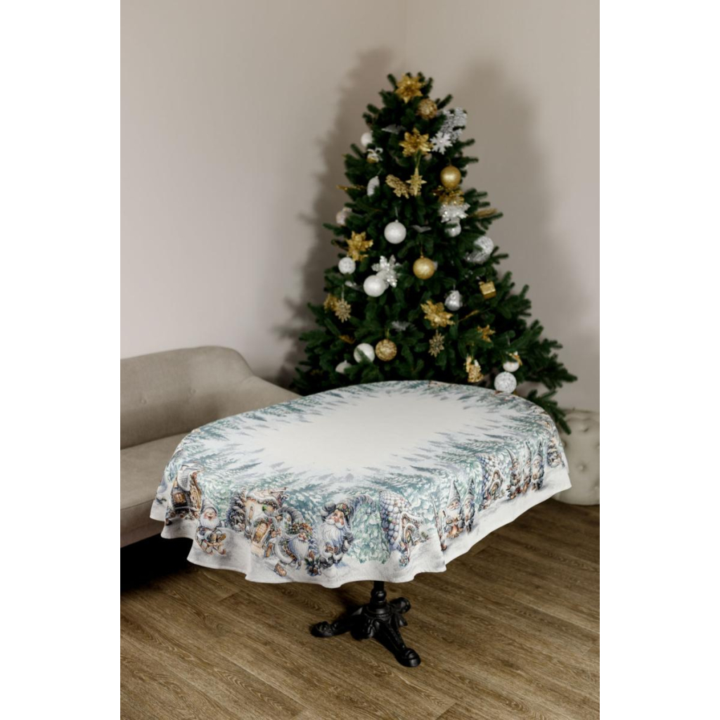 Скатертина Прованс гобеленова Казкові гноми овал 135х180 см (038461) - зображення 1