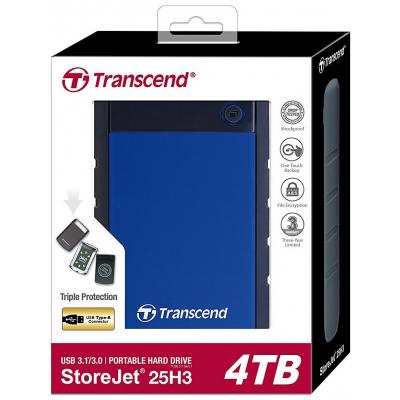 Зовнішній жорсткий диск 2.5" 4TB Transcend (TS4TSJ25H3B) - зображення 4