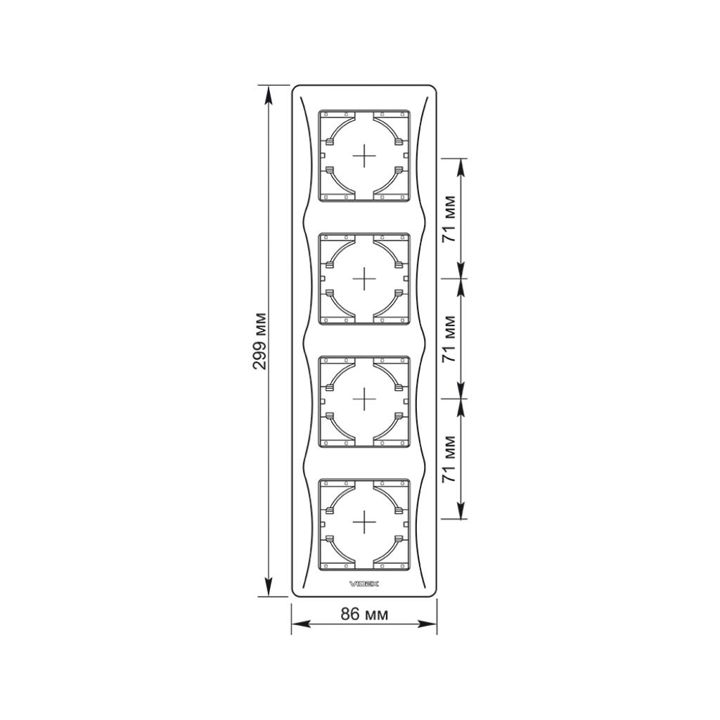 Рамка Videx BINERA біла 4 поста (VF-BNFR4V-W) - изображение 2