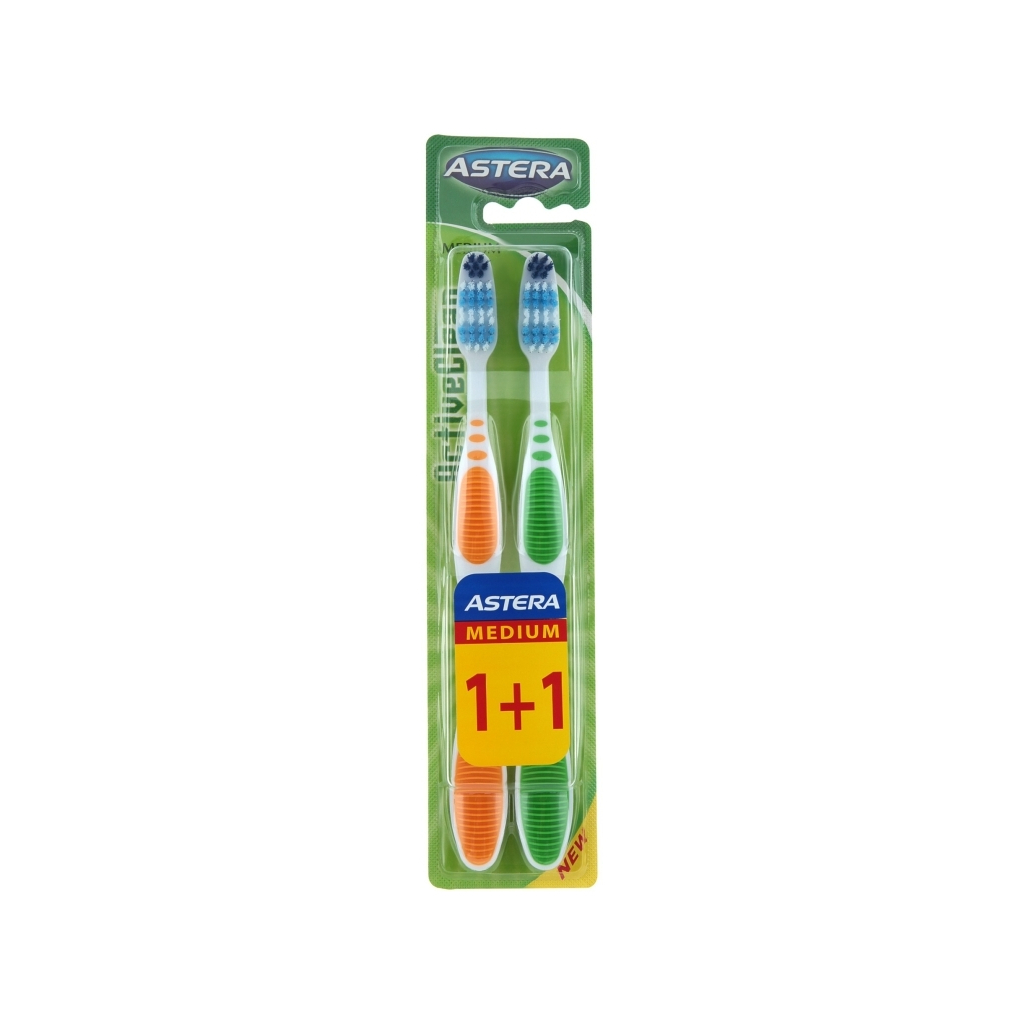 Зубна щітка Astera Active Clean 1+1 (3800046561209) - зображення 1