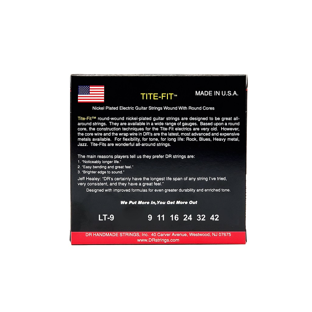 Струни для гітари DR Strings TITE-FIT Electric - Light (09-42) (LT-9) - зображення 3