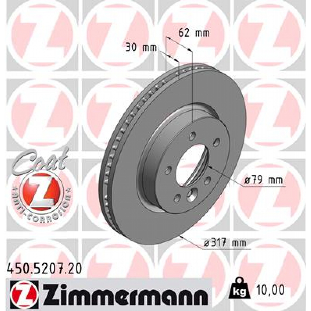 Гальмівний диск ZIMMERMANN 450.5207.20 - зображення 1