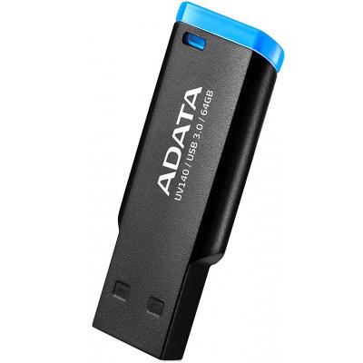 USB флеш накопичувач ADATA 64GB UV140 Black-Blue USB 3.0 (AUV140-64G-RBE) - зображення 2