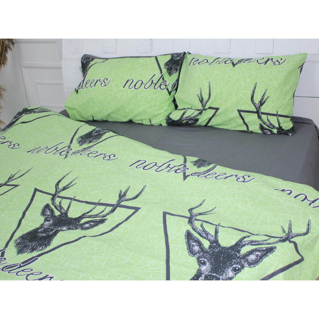 Постільна білизна MirSon Бязь Ranforce Elite 17-0515 Noble deers lime King Size (2200004706832) - зображення 2