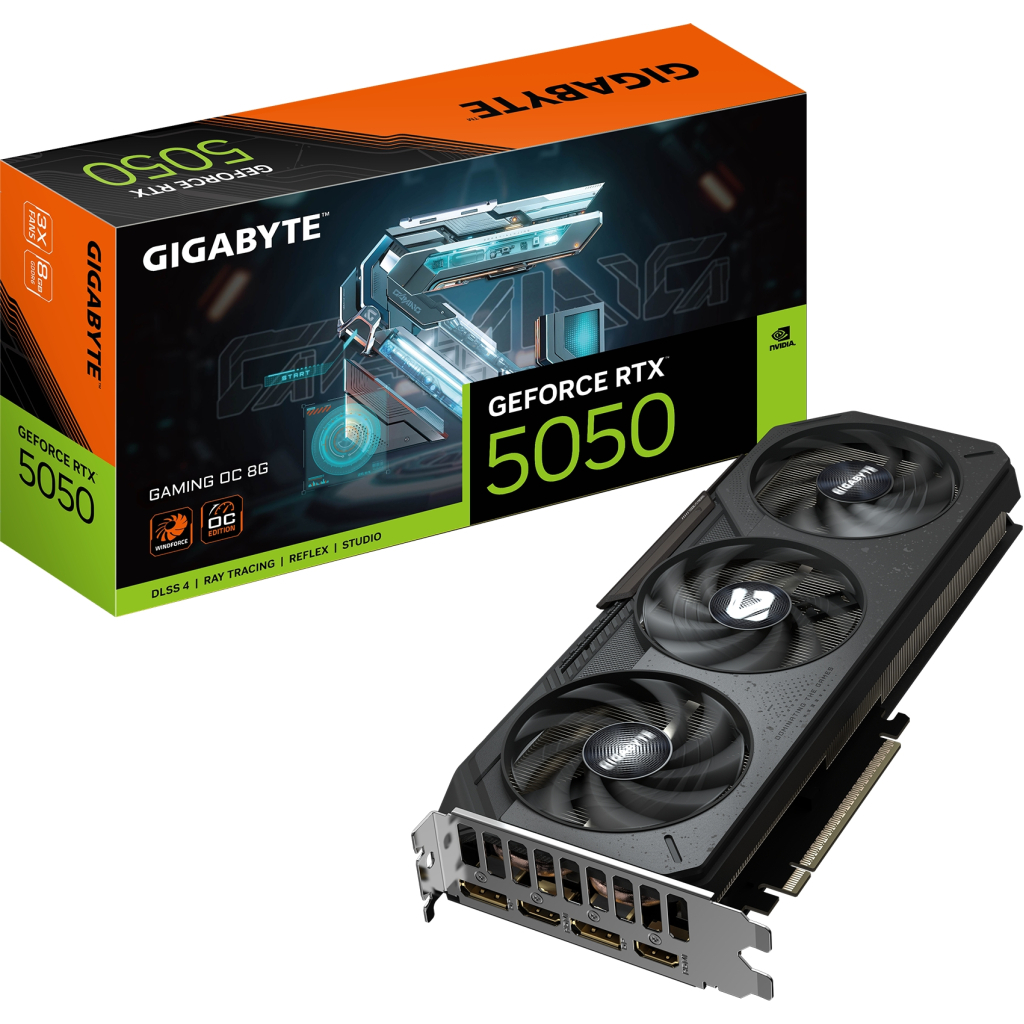 Відеокарта GIGABYTE GeForce RTX5050 8Gb GAMING OC (GV-N5050GAMING OC-8GD) - изображение 10