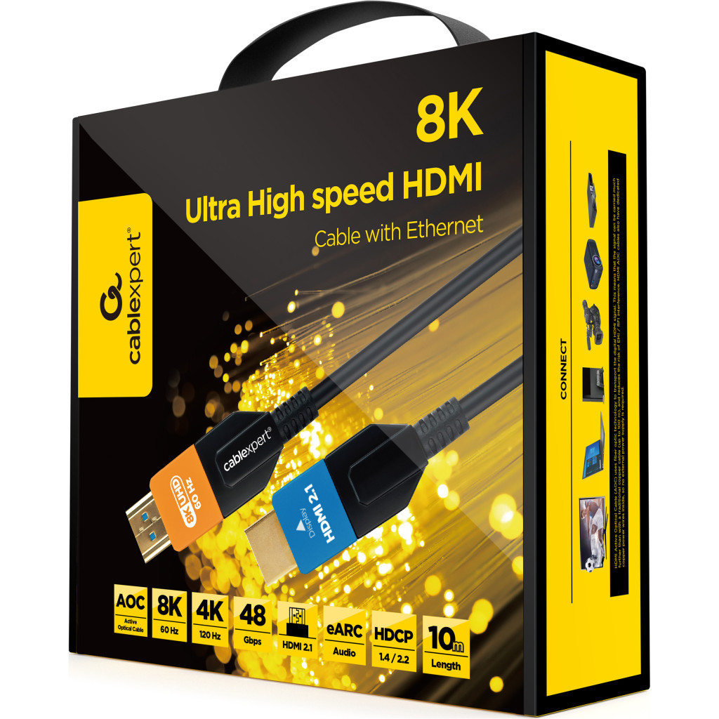 Кабель мультимедійний HDMI to HDMI 30.0m V.2.1 8K 60Hz/4K 120Hz Optic (AOC) Cablexpert (CC-HDMI8K-AOC-30M) - зображення 3