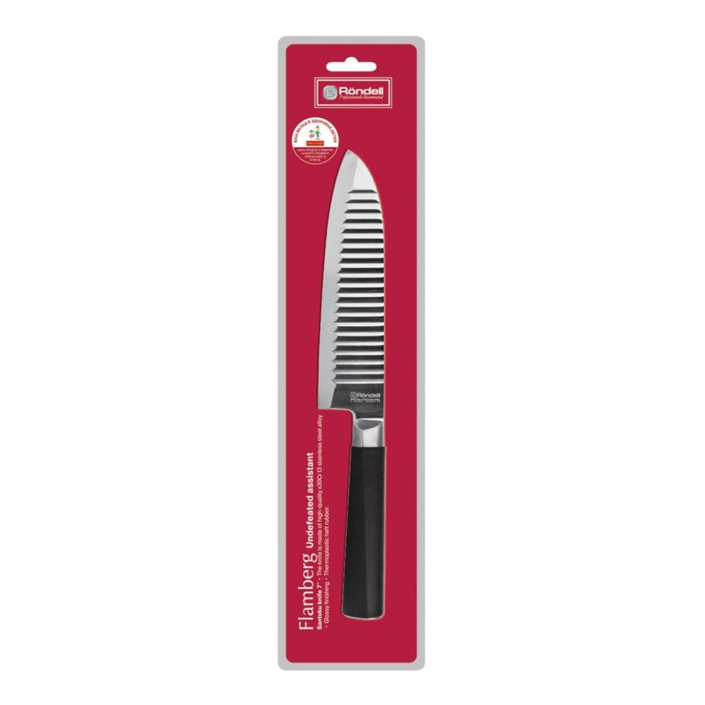 Кухонний ніж Rondell Flamberg Santoku 12,7 см (RD-682) - зображення 2
