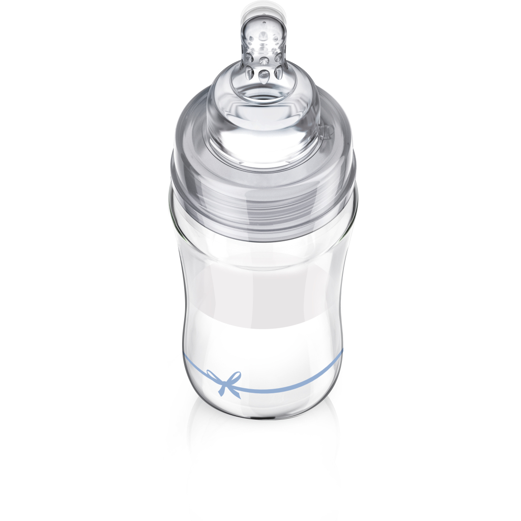 Пляшечка для годування Lovi Diamond Glass Baby Shower скляна 250 мл Блакитна (74/204boy) - зображення 2