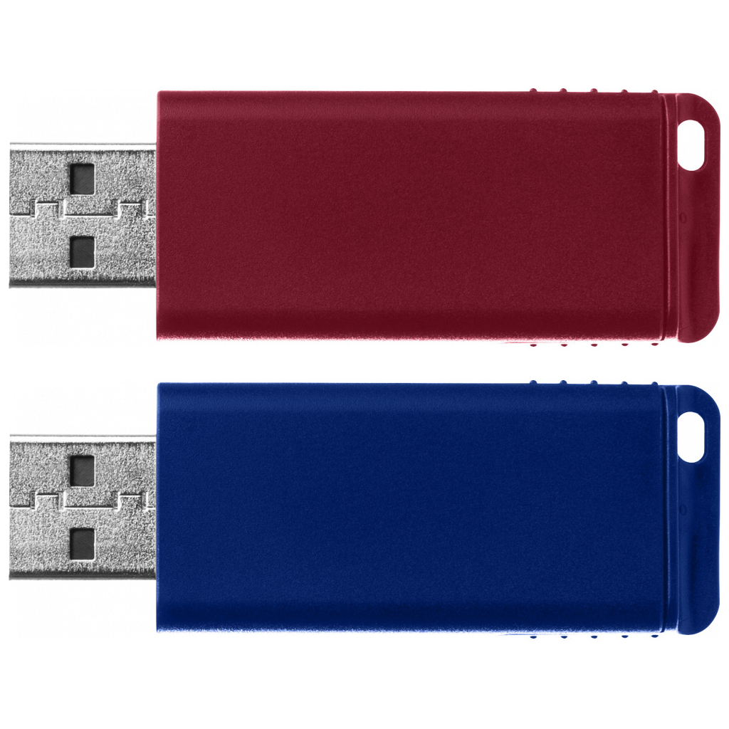 USB флеш накопичувач Verbatim 2x32GB Store 'n' Go Slider Red/Blue USB 2.0 (49327) - зображення 4
