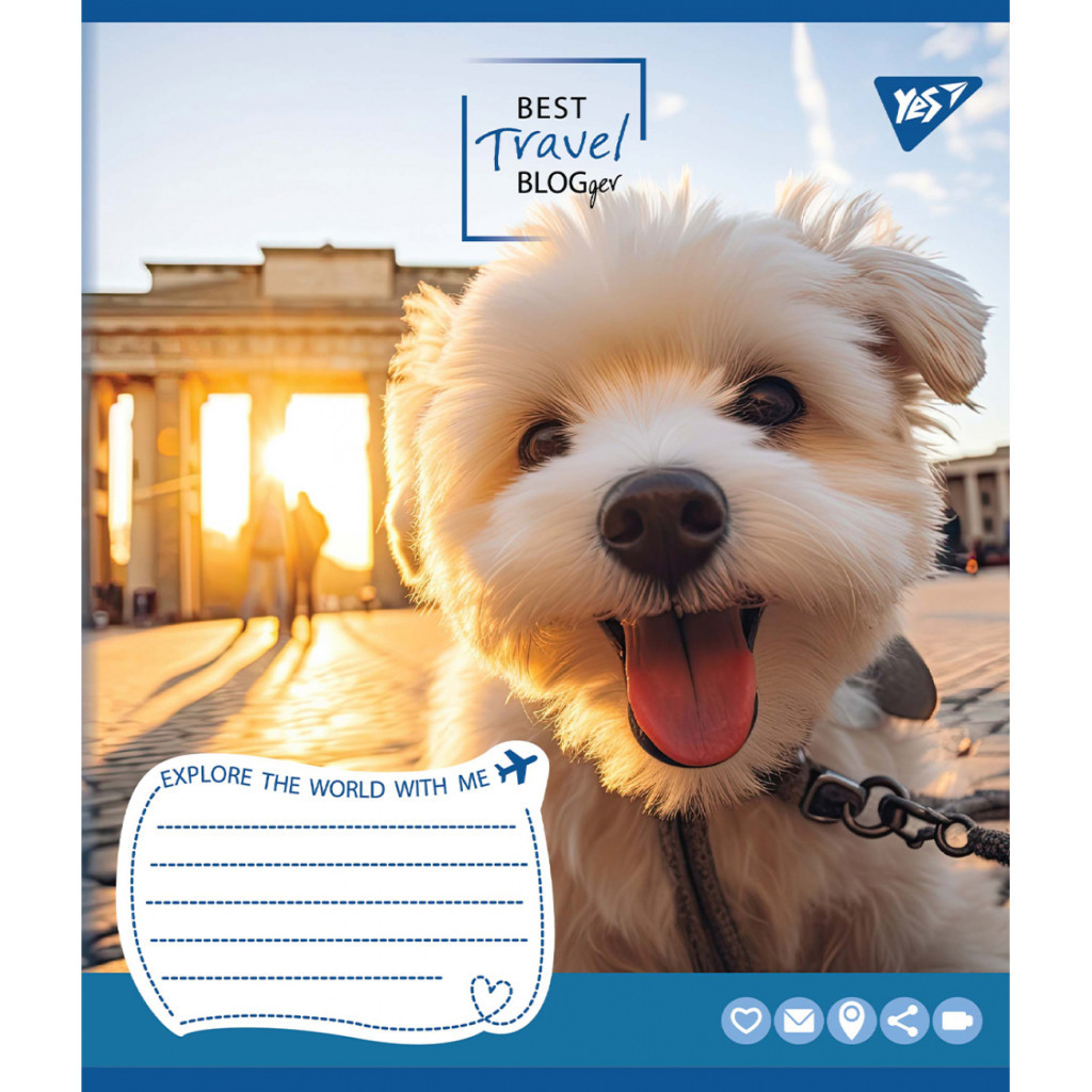 Зошит Yes Best travel blogger 36 аркушів клітинка (767060) - зображення 6