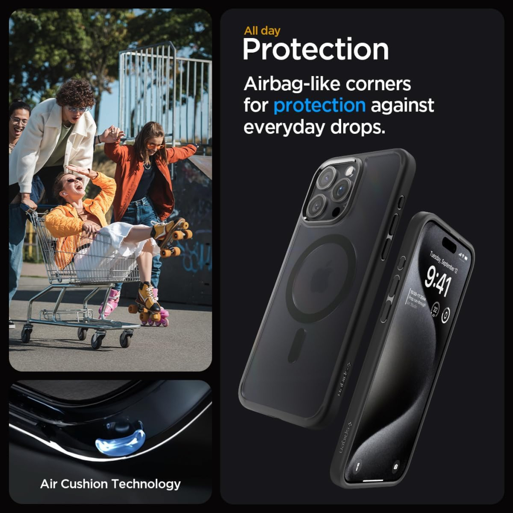 Чохол до мобільного телефона Spigen Apple iPhone 15 Pro Max Ultra Hybrid MagFit Frost Black (ACS06581) - зображення 7