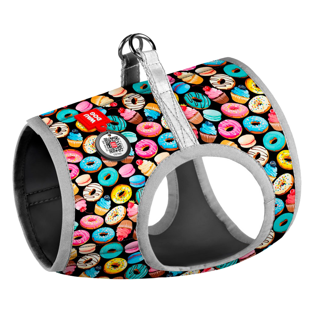 Шлея для собак WAUDOG Clothes з QR паспортом "Пончики" XS3 (2909) - зображення 1