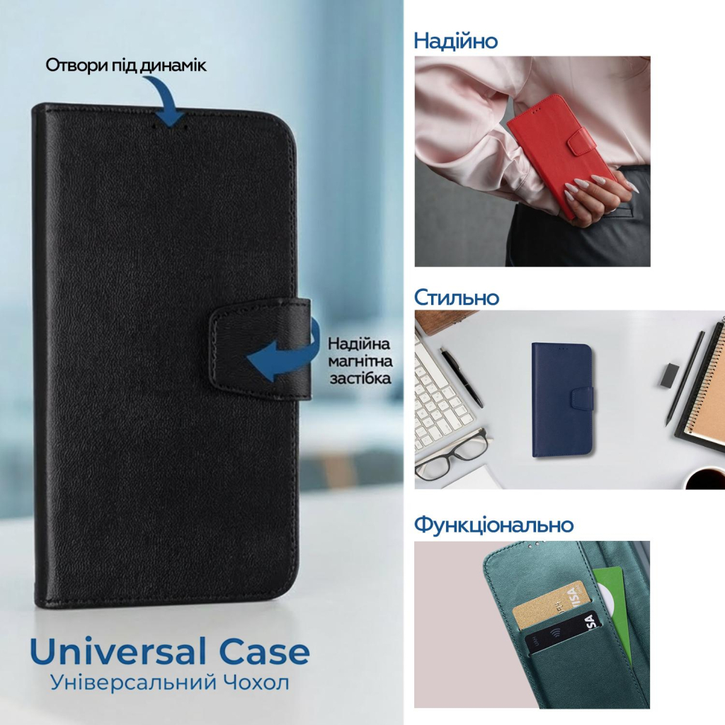 Чохол до мобільного телефона XoKo Book Universal Smartphone 6.0-6.2" Black (XK-UNCS-BK62) - picture 11
