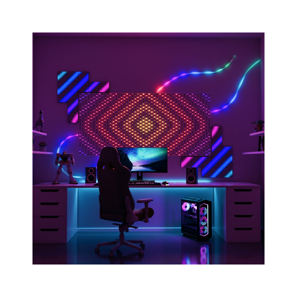 Гірлянда Twinkly Smart LED Squares 1 Starter Panel, RGB LED, USB-C, Black 16х16см (TWQ064STW-01-BUSB) - зображення 5