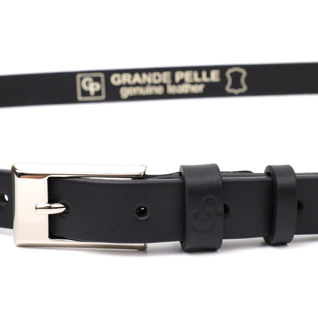 Ремінь Grande Pelle Тонкий жіночий шкіряний Чорний (11673) - зображення 5
