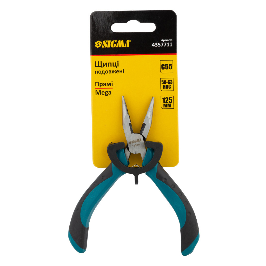 Плоскогубці Sigma довгогубці прямі 125мм Mega (4357711) - зображення 3