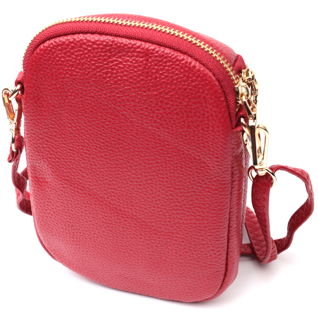 Сумка Vintage З м'якої натуральної шкіри Червона (22340) - зображення 2