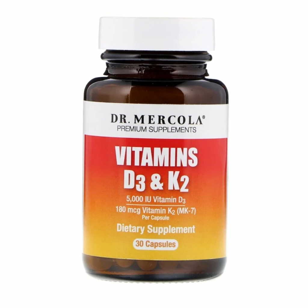 Вітамін Dr. Mercola Вітаміни D3 і K2, Vitamins D3 & K2, 30 капсул (MCL-01691) - зображення 1