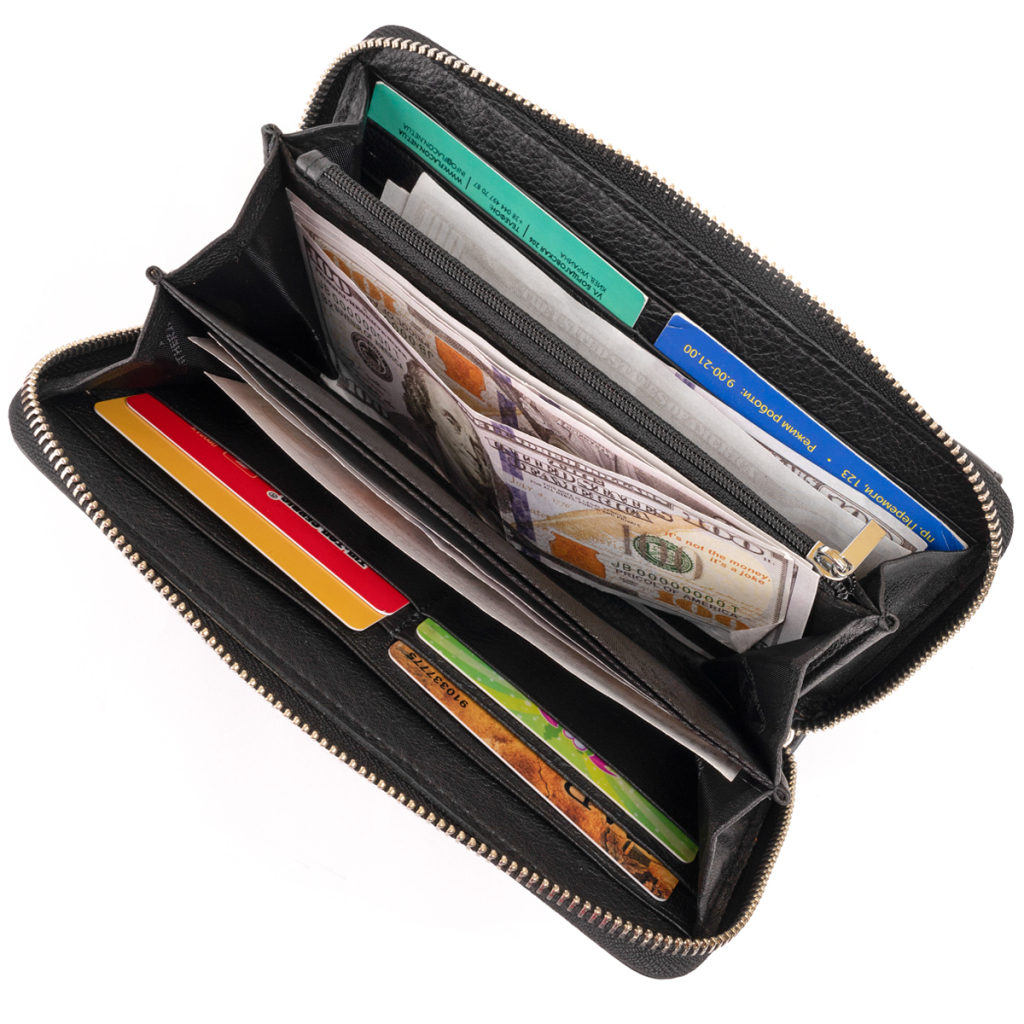 Гаманець ST Leather Шкіряний Чорний (19292) - изображение 7