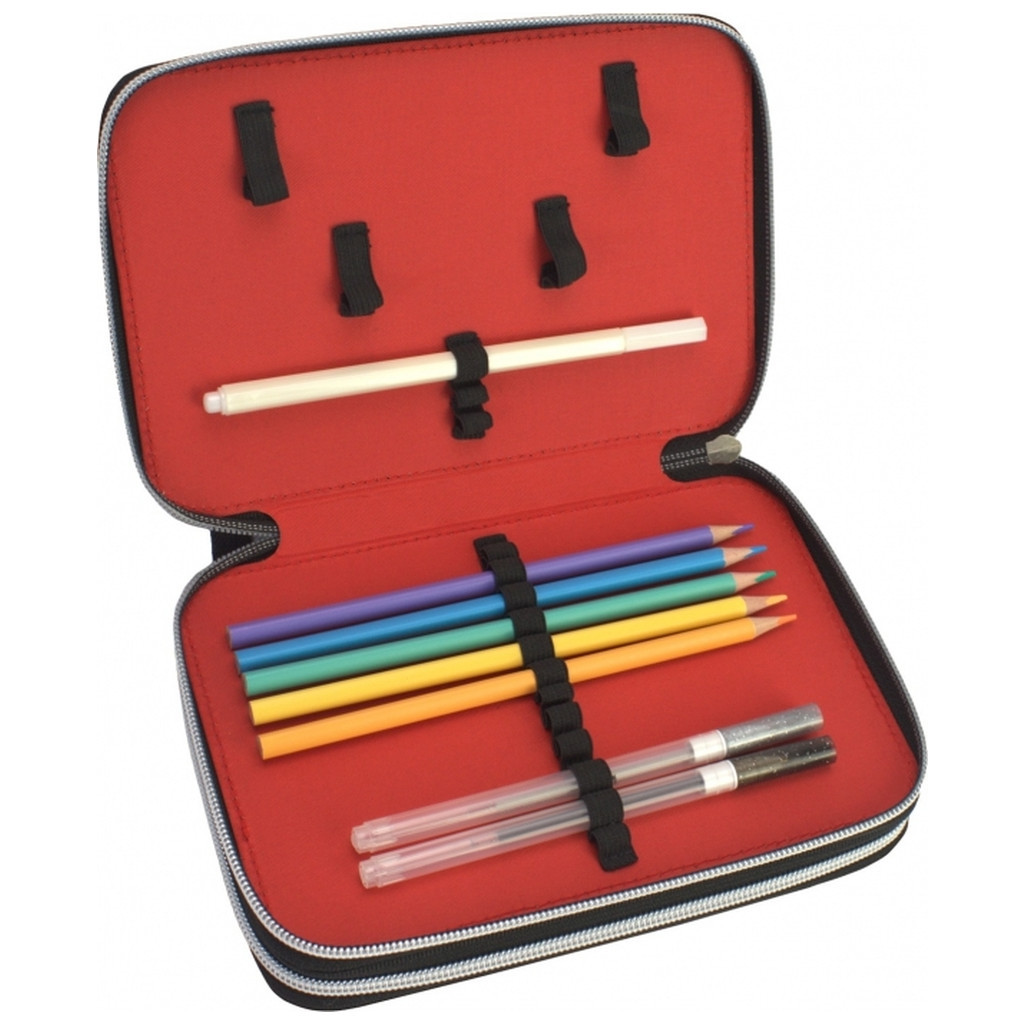 Пенал Cool For School 2 відділення з відворотами Чорний (CF87268) - изображение 3