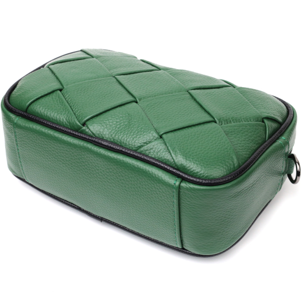 Сумка Vintage Шкіряна з плетінням Зелена (22410) - зображення 5
