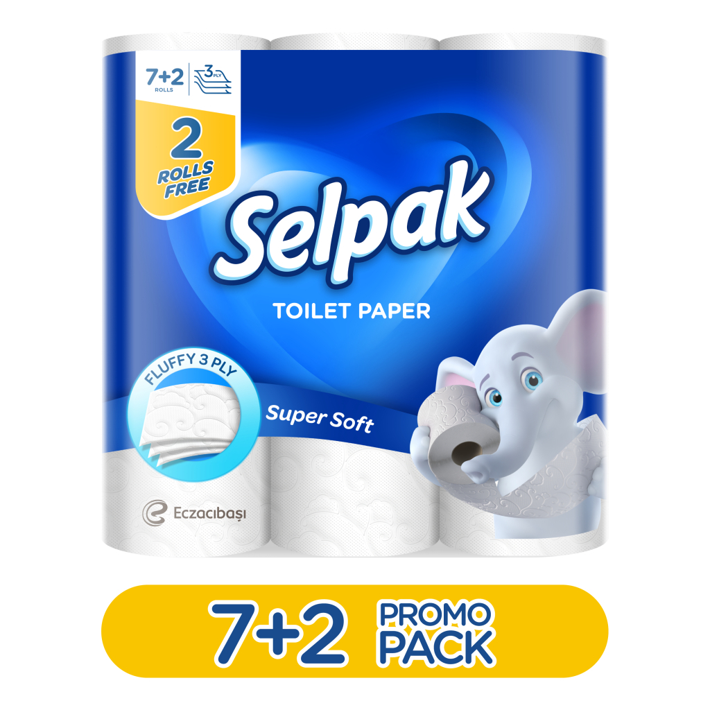 Туалетний папір Selpak 3 шари 7+2 рулонів (8690530015920) - зображення 2