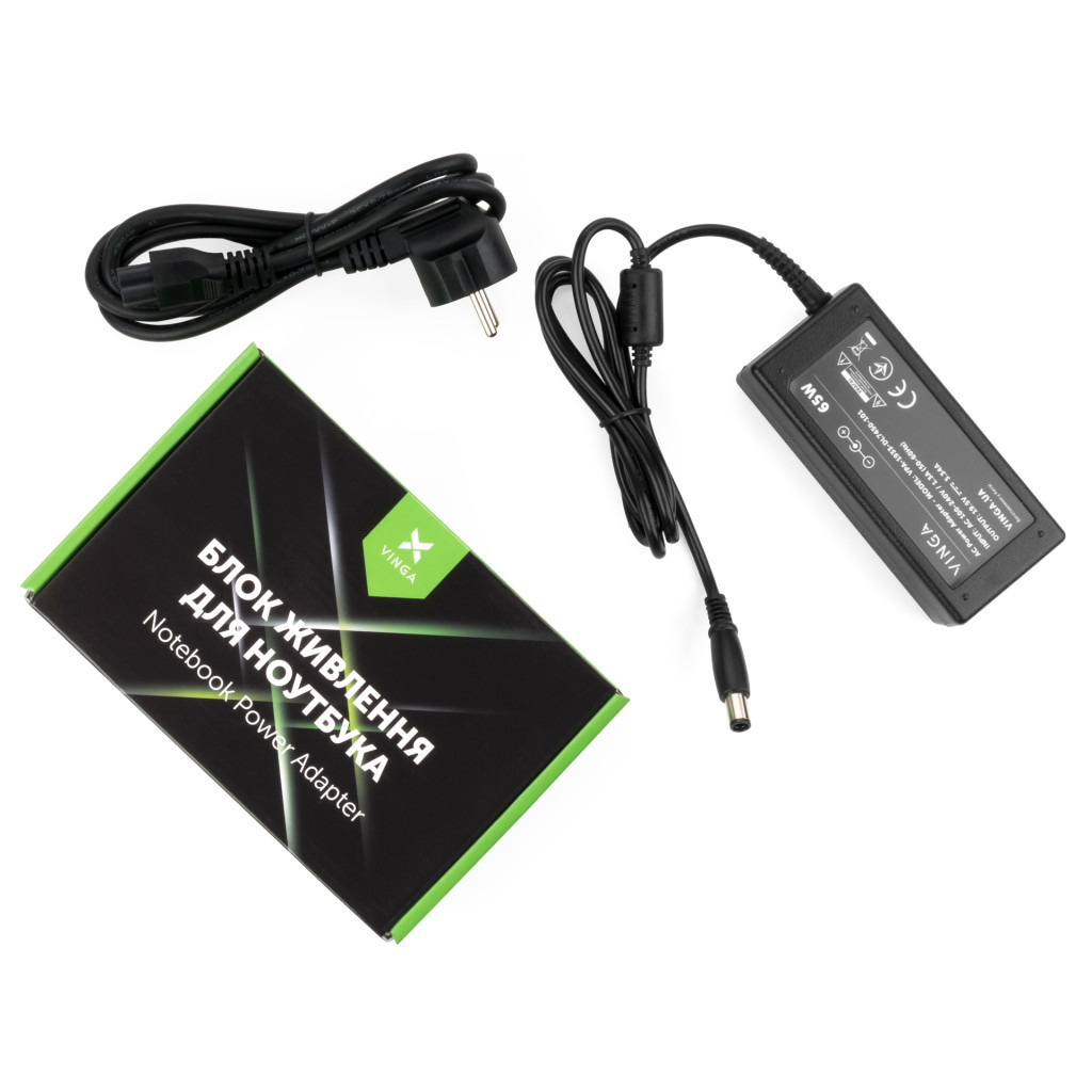 Блок живлення до ноутбуку Vinga DELL 65W 19.5V 3.34A 7.4*5.0 (VPA-1933-DL7450-101) - зображення 1