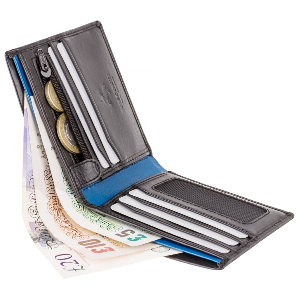 Гаманець Visconti PM101 Pablo з RFID Black Blue (PM101 BLK/BLUE) - зображення 4