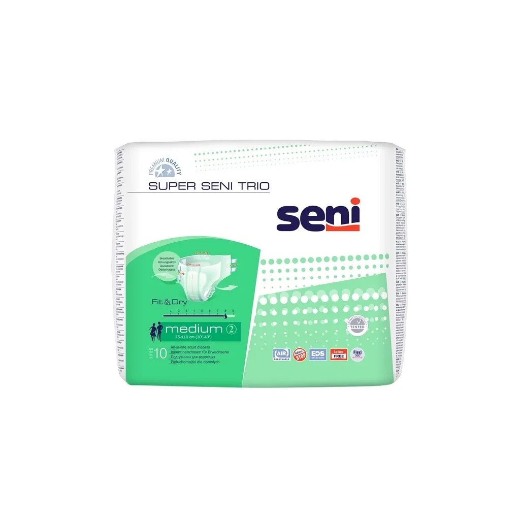 Підгузки для дорослих Seni Super Trio Medium 10 шт (5900516691707) - зображення 1