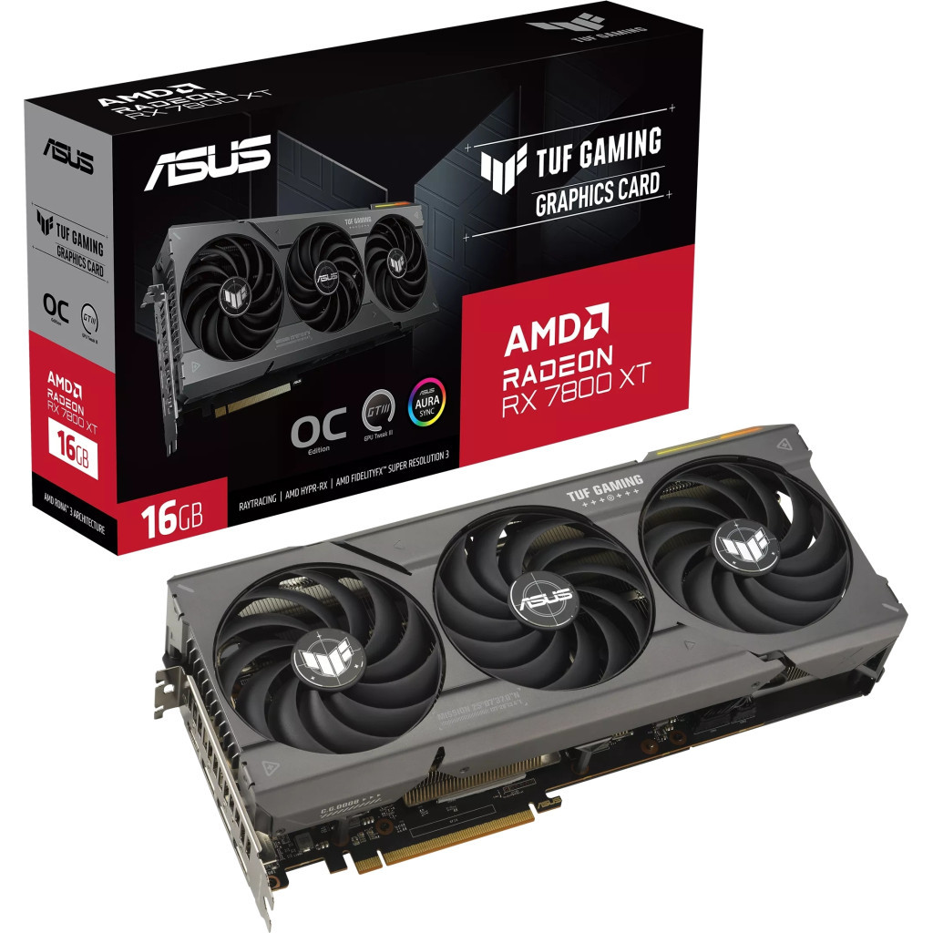 Відеокарта ASUS Radeon RX 7800 XT 16Gb TUF GAMING OC (TUF-RX7800XT-O16G-GAMING) - зображення 1