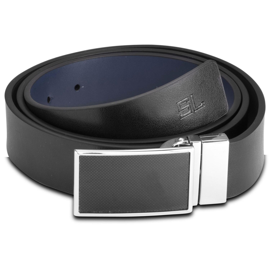 Ремінь Semi Line Чоловічий Шкіряний Black/Blue (DAS303135) - зображення 1