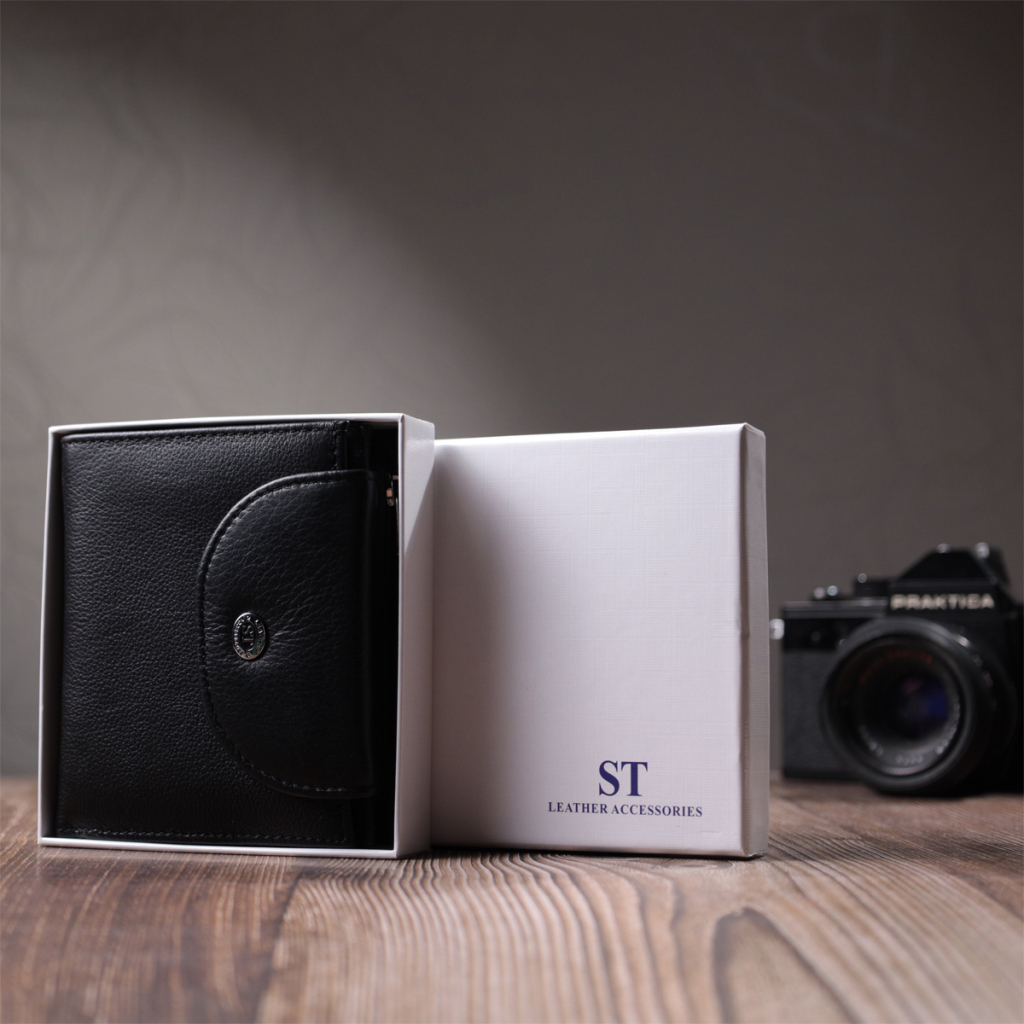 Гаманець ST Leather З натуральної шкіри Чорний (22711) - изображение 12