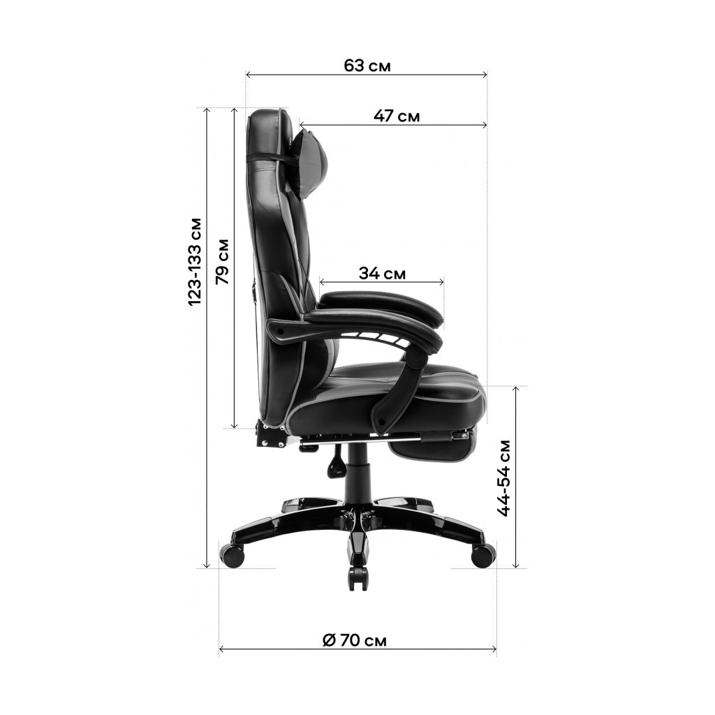 Крісло ігрове GT Racer X-2749-1 Gray/Black Suede (X-2749-1 Fabric Gray/Black Suede) - зображення 12