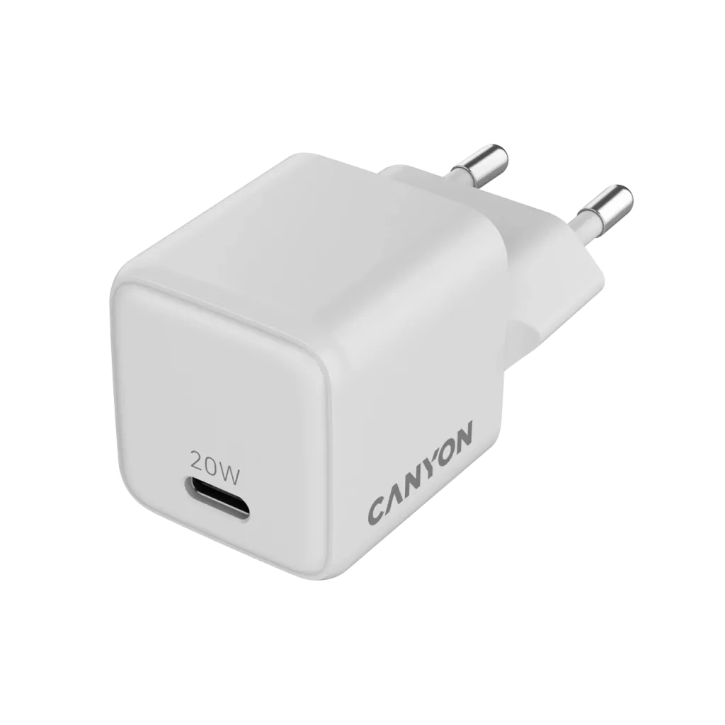 Зарядний пристрій Canyon CU20C GaN 20W 1xPD EU White (CNS-CUW20C) - зображення 5