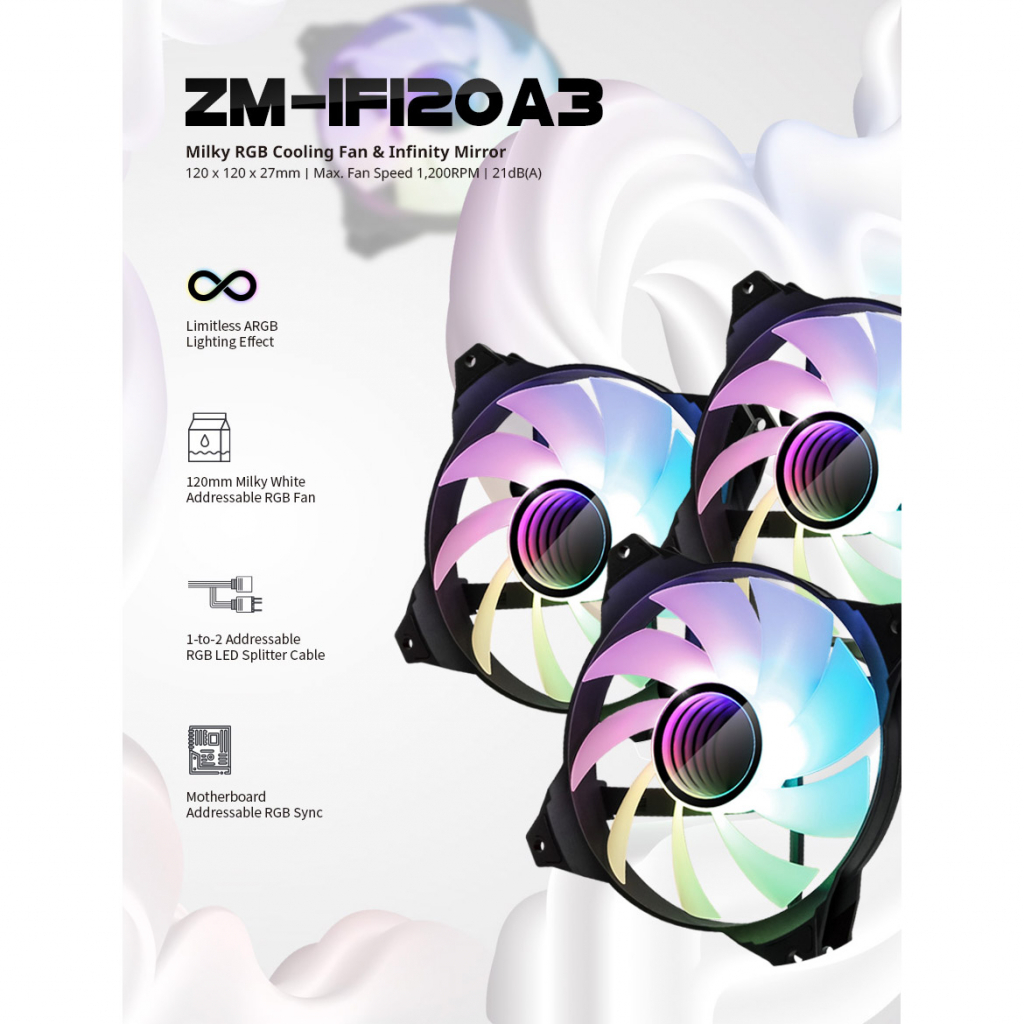 Кулер до корпусу Zalman Infinity Mirror ARGB (ZM-IF120A3) - зображення 7