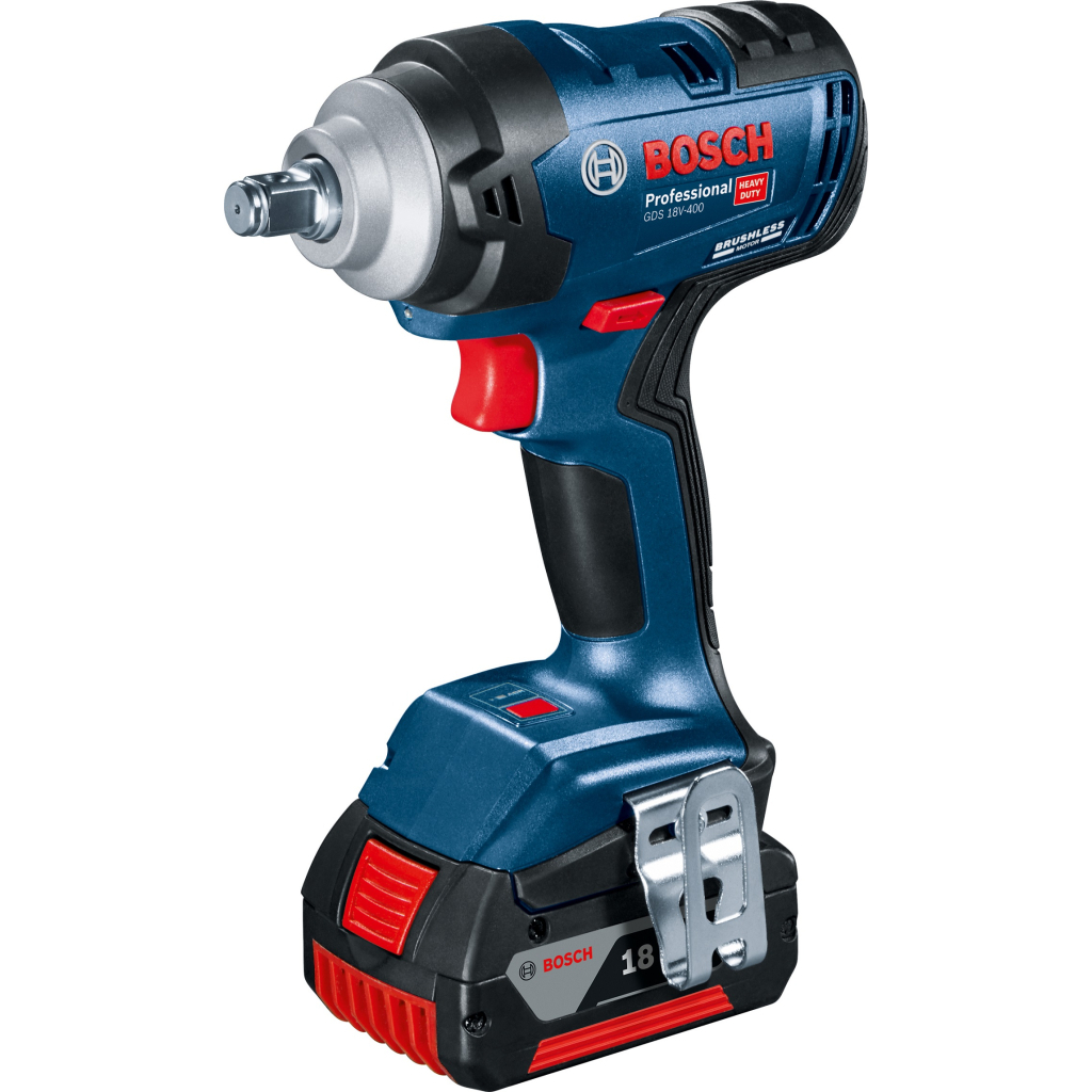 Гайковерт Bosch GDS 18V-400, 2x5Ah, 400 Нм, 0-2500 об/хв, кейс, зажим квадрат, 1.87 кг (0.601.9K0.020) - изображение 6