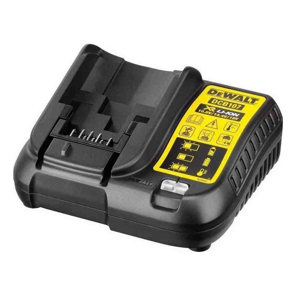 Зарядний пристрій для акумуляторів інструменту DeWALT 10,8V/12V/18V/54V, ток 1.25 A, 0.29 кг (DCB107_N385683) - зображення 1