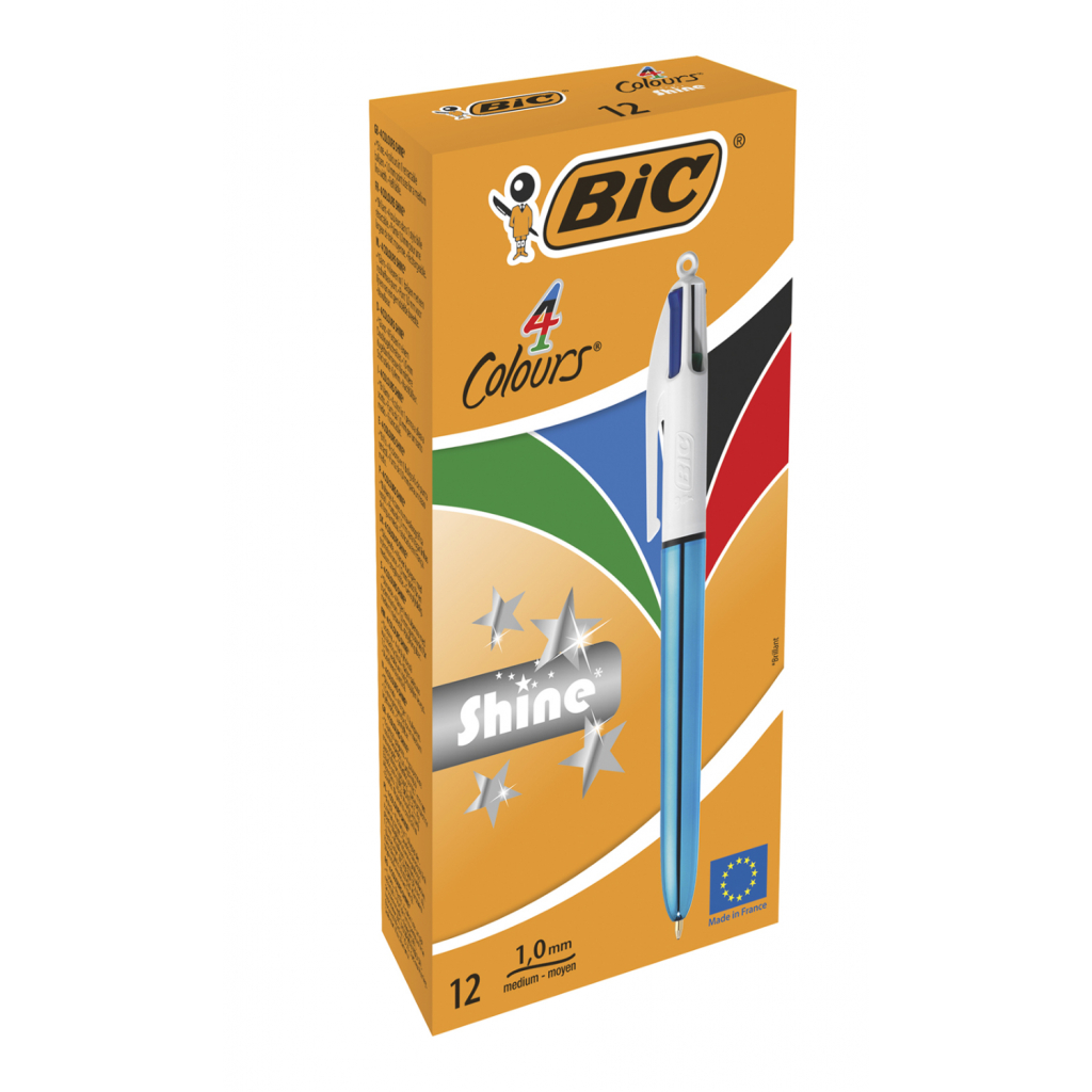 Ручка масляна Bic 4 в 1 Colours Shine Blue, голубая (bc982874) - зображення 2