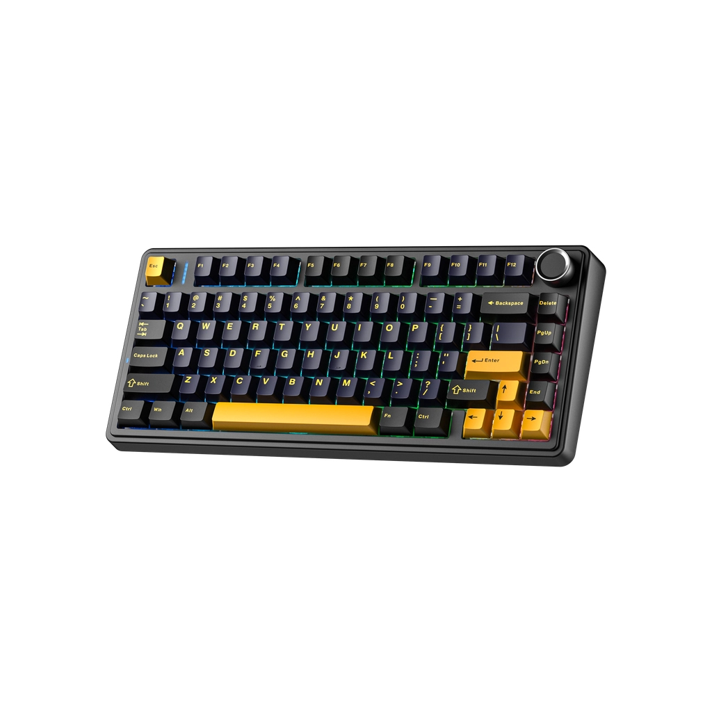 Клавіатура Aula F75 Gasket Greywood V3 switch Hot-Swap PBT Wireless/Bluetooth/USB Black (6948391208626) - зображення 2