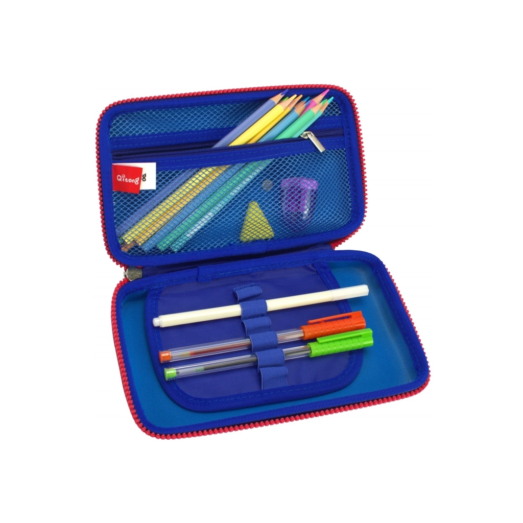 Пенал Cool For School з металевою аплікацією 1 відділення Темно-синій (QT-5795-Blue) - зображення 2