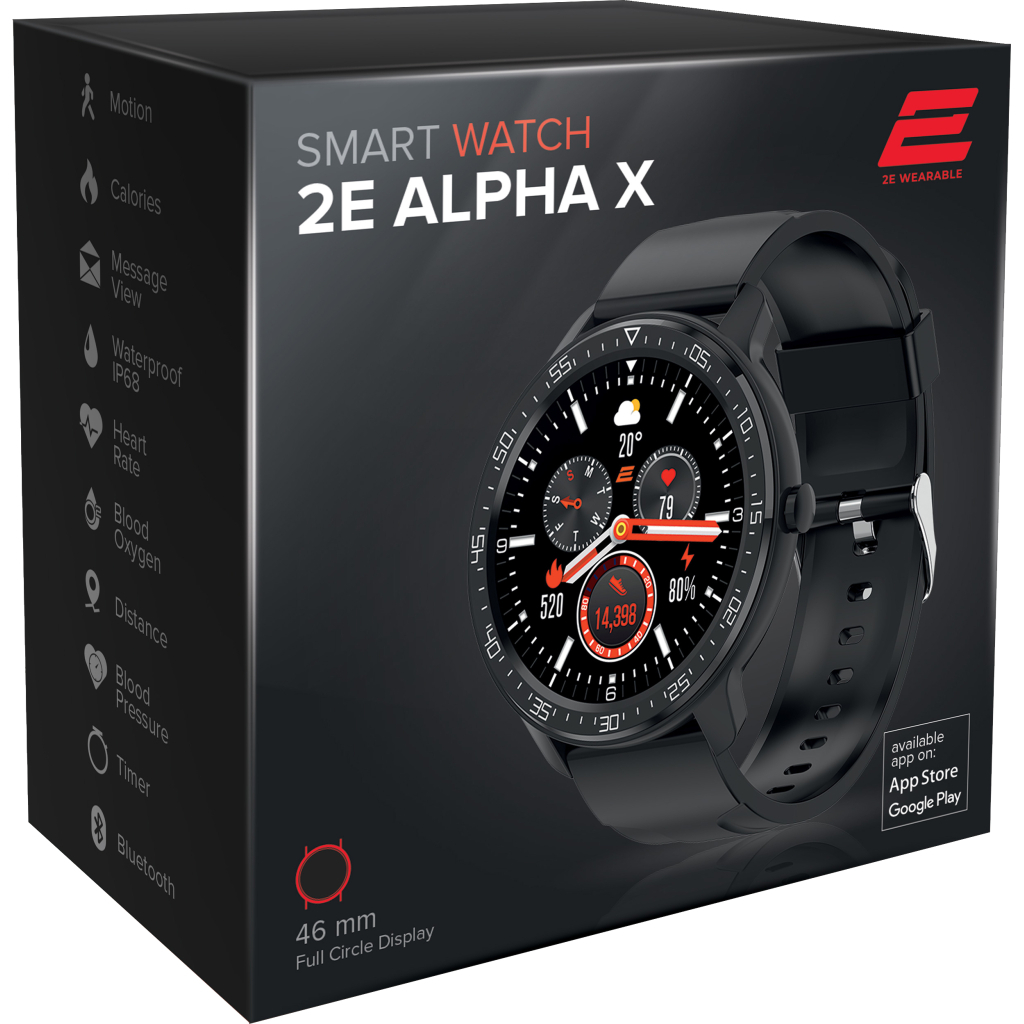 Смарт-годинник 2E Alpha X 46 mm Black-Silver (2E-CWW30BKSL) - зображення 3