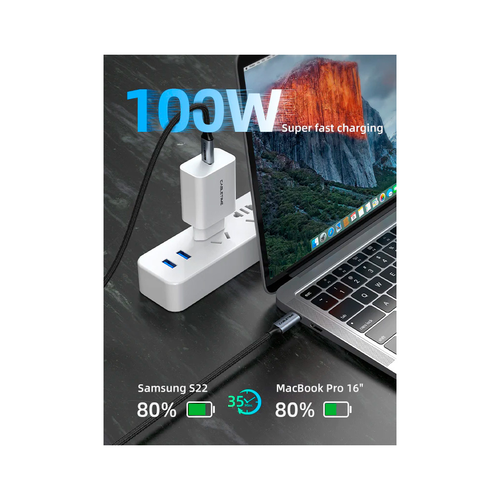 Дата кабель USB-C to USB-C 2.0m 100W USB3.1 20Gbps 4K60Hz Cabletime (CA914234) - зображення 3