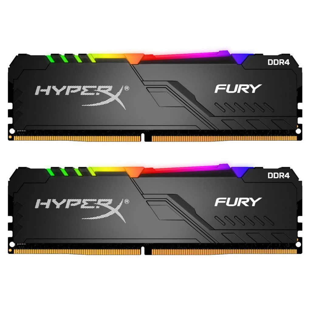 Модуль пам'яті для комп'ютера DDR4 16GB (2x8GB) 2400 MHz HyperX Fury RGB Kingston Fury (ex.HyperX) (HX424C15FB3AK2/16) - зображення 1