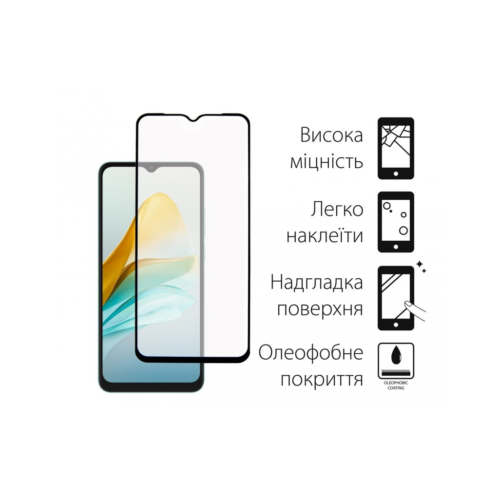 Скло захисне Dengos ZTE Blade A53/A53 Pro (black) (TGFG-332) - зображення 2