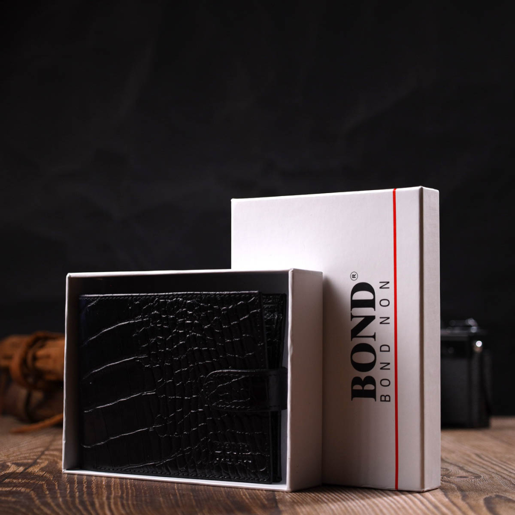 Гаманець Bond Accessories З натуральної шкіри Чорний (21995) - зображення 11